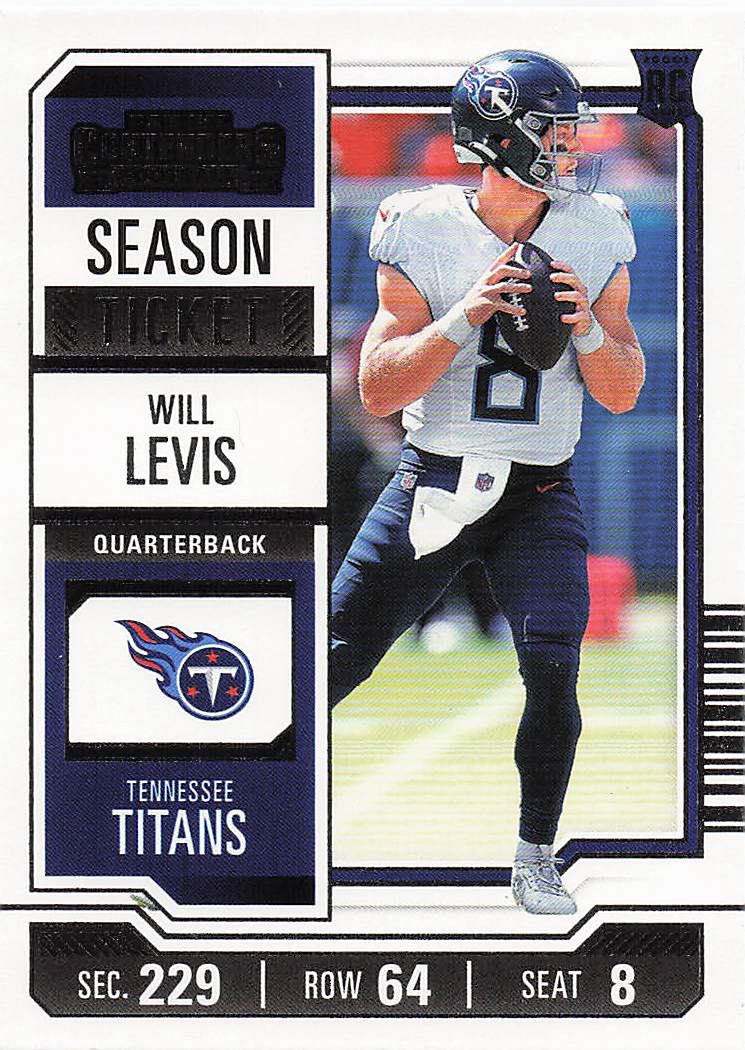 2023 Panini Contenders Football Season Ticket Retail Will Levis #97 Rookie