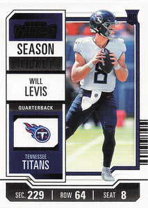 2023 Panini Contenders Football Season Ticket Retail Will Levis #97 Rookie