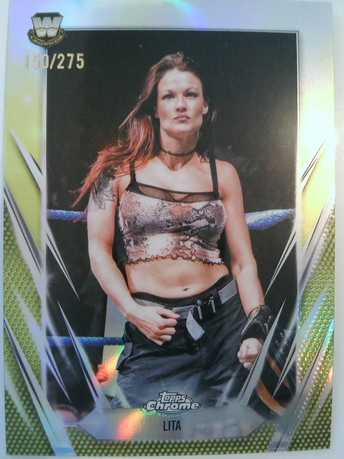 2026 Topps Chrome WWE Wrestling Yellow Refractor 150/275 Lita #61