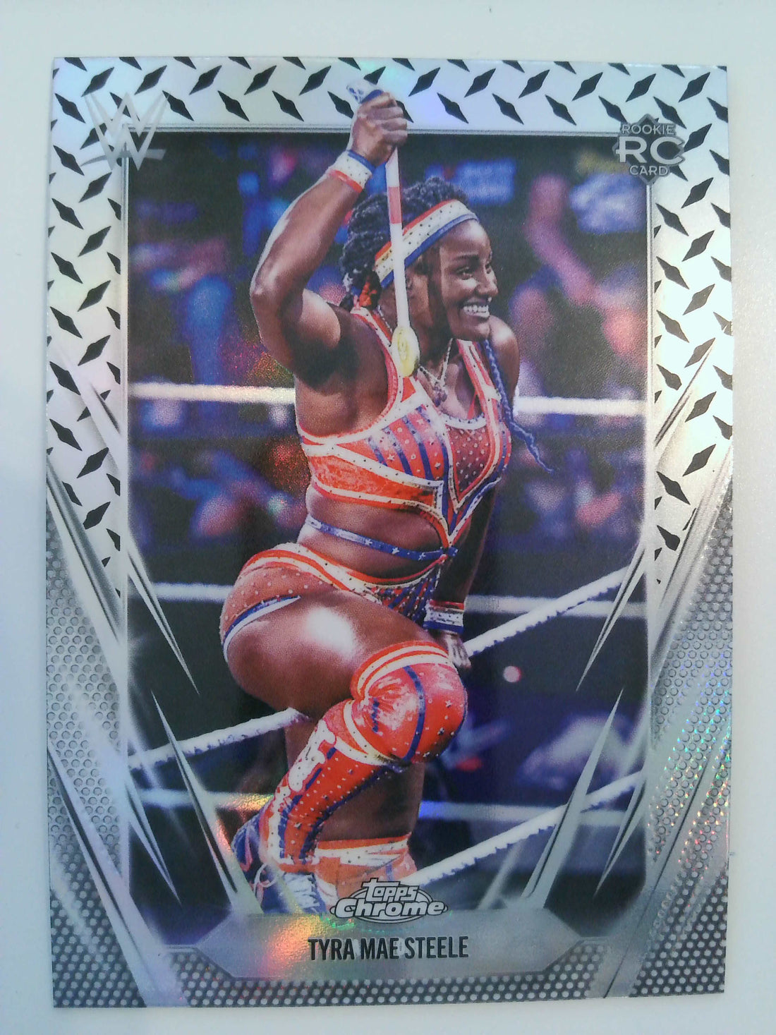 2026 Topps Chrome WWE Wrestling Diamond Plate Refractor Tyra Mae Steele #144 RC