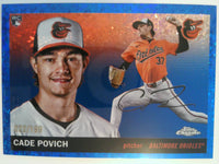 2025 Chrome Platinum Blue Mini-Diamond Refractors 022/199 Cade Povich #319 RC