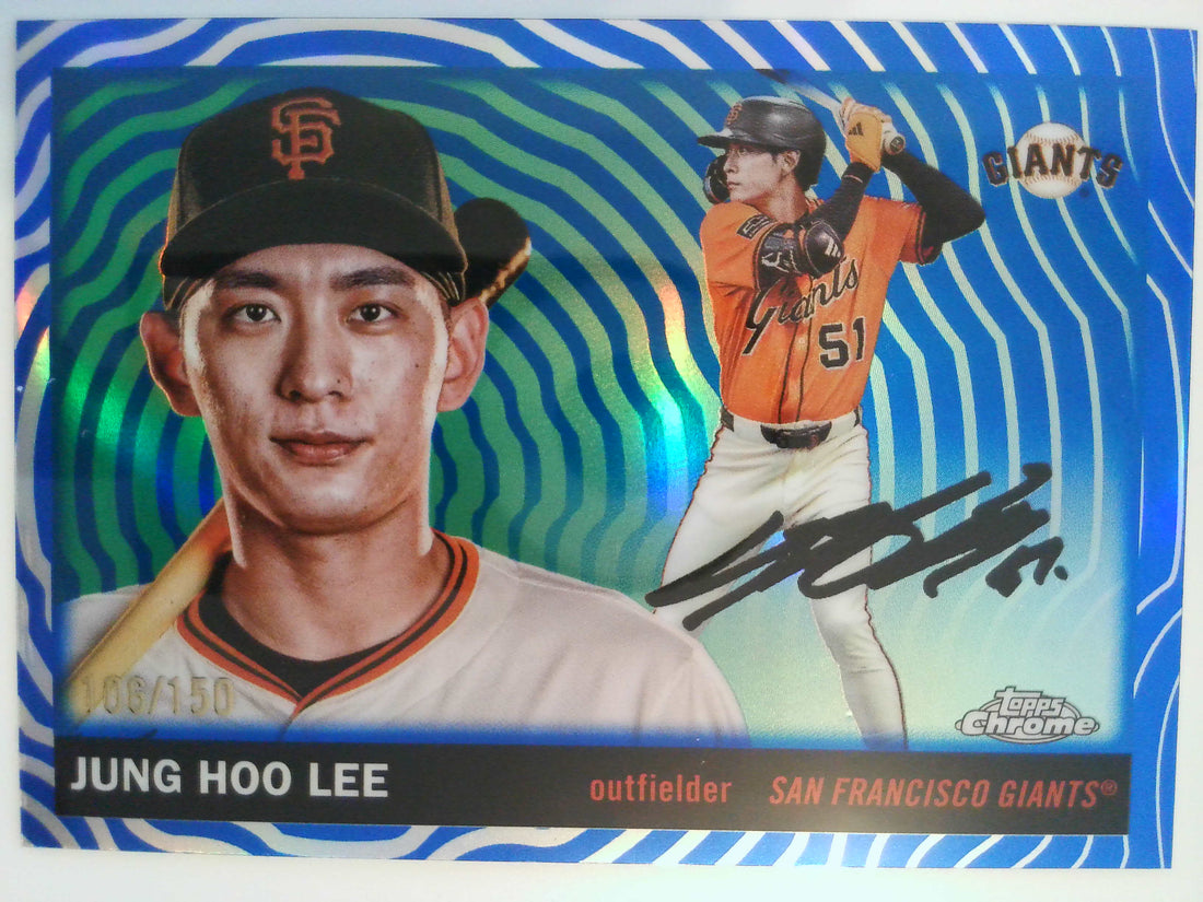 2025 Chrome Platinum Blue Vibrations Refractors 106/150 Jung Hoo Lee #106