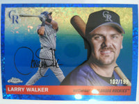 2025 Chrome Platinum Blue Mini-Diamond Refractors 102/199 Larry Walker #428