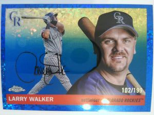 2025 Chrome Platinum Blue Mini-Diamond Refractors 102/199 Larry Walker #428