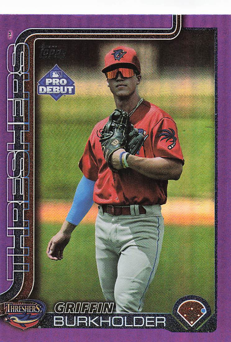 2025 Topps Pro Debut Baseball Purple Foil 015/299 Griffin Burkholder #PD-40