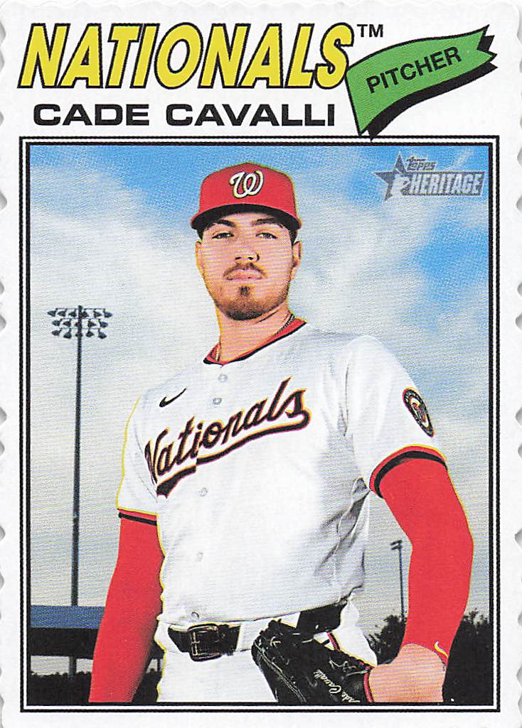 2026 Topps Heritage Baseball Deckle Edge Cade Cavalli #68