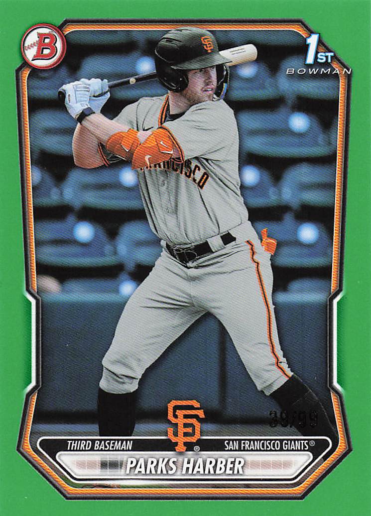2026 Bowman Baseball Prospects Green 39/99 Parks Harber #BP-43