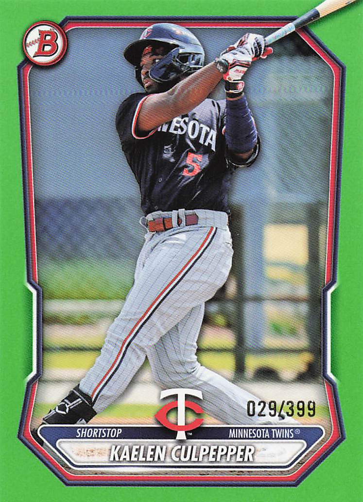 2026 Bowman Baseball Prospects Neon Green 029/399 Kaelen Culpepper #BP-143