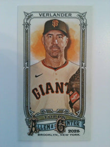 2025 Topps Allen & Ginter Baseball Mini Justin Verlander #66