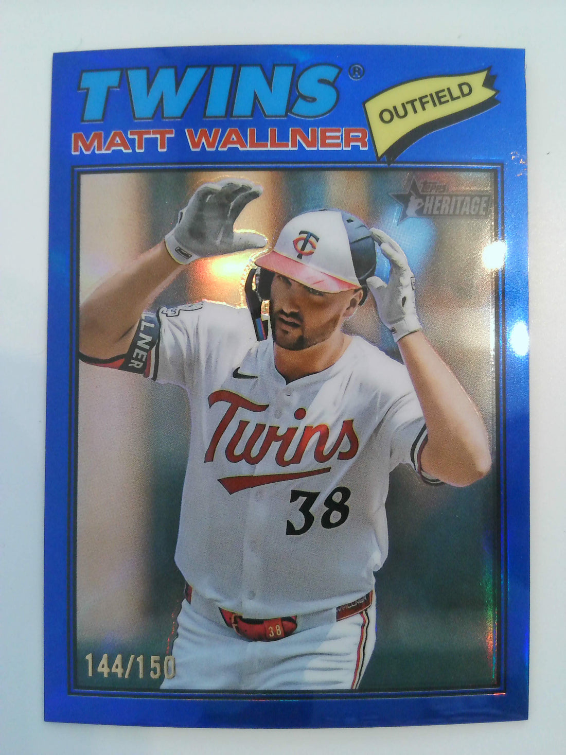 2026 Topps Heritage Baseball Chrome Blue Refractors 144/150 Matt Wallner #319