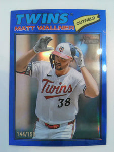 2026 Topps Heritage Baseball Chrome Blue Refractors 144/150 Matt Wallner #319