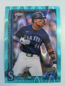 2025 Topps Chrome Baseball Aqua RayWave Refractors 107/199 Julio Rodríguez #261
