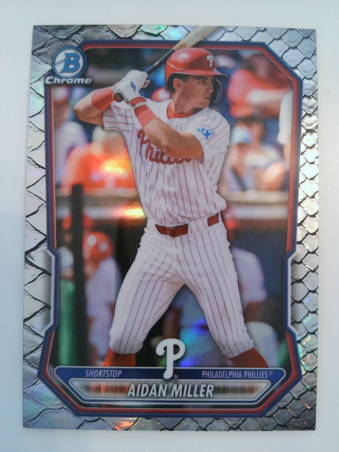 2026 Bowman Baseball Chrome Prospects Reptilian Refractor Aidan Miller #BCP-49