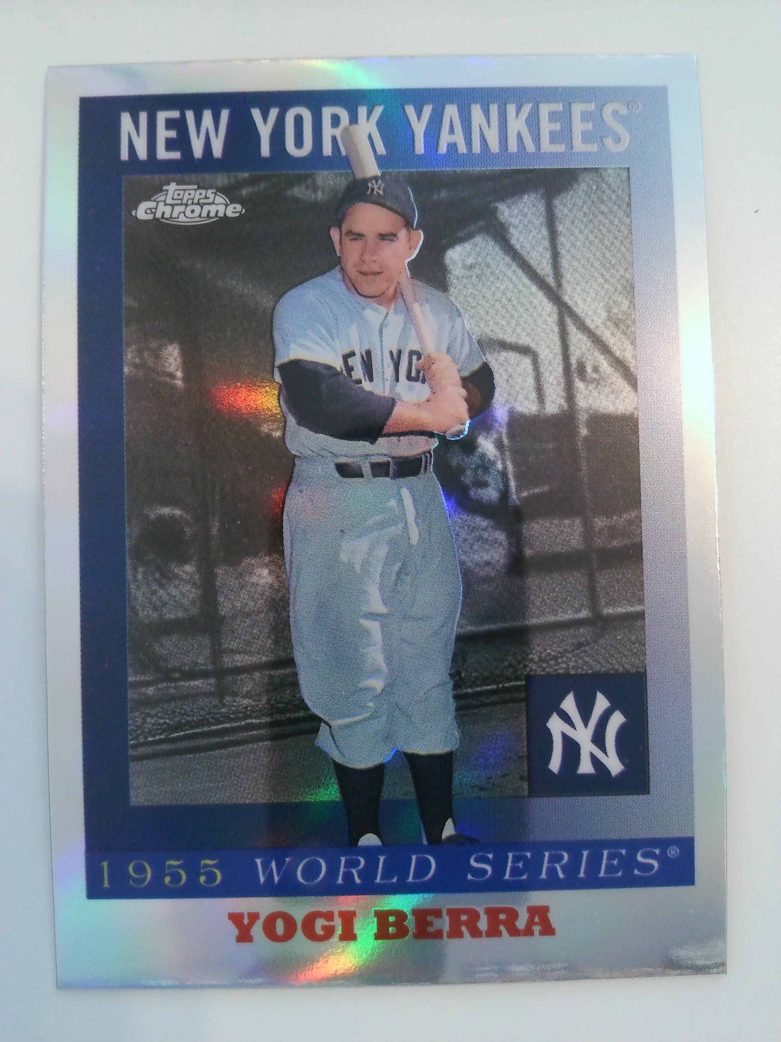 2025 Topps Chrome Platinum Baseball 1955 World Series Yogi Berra #55WS-8