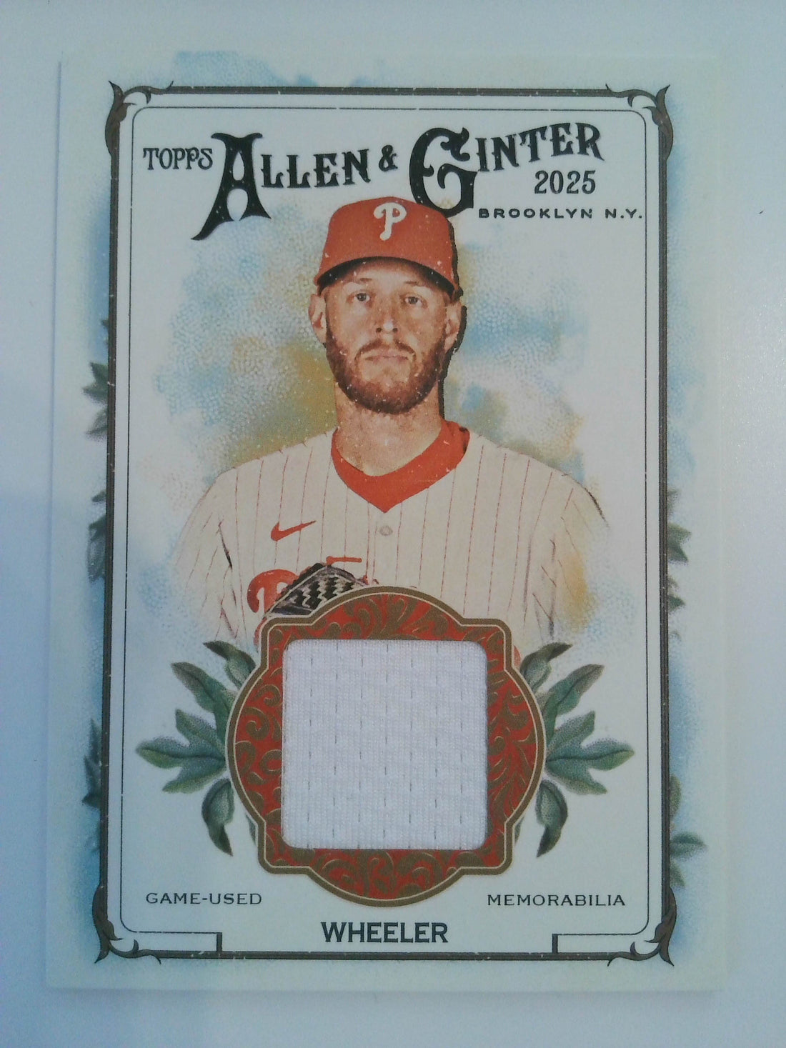 2025 Topps Allen & Ginter Baseball Relics Zack Wheeler #AGR-ZW