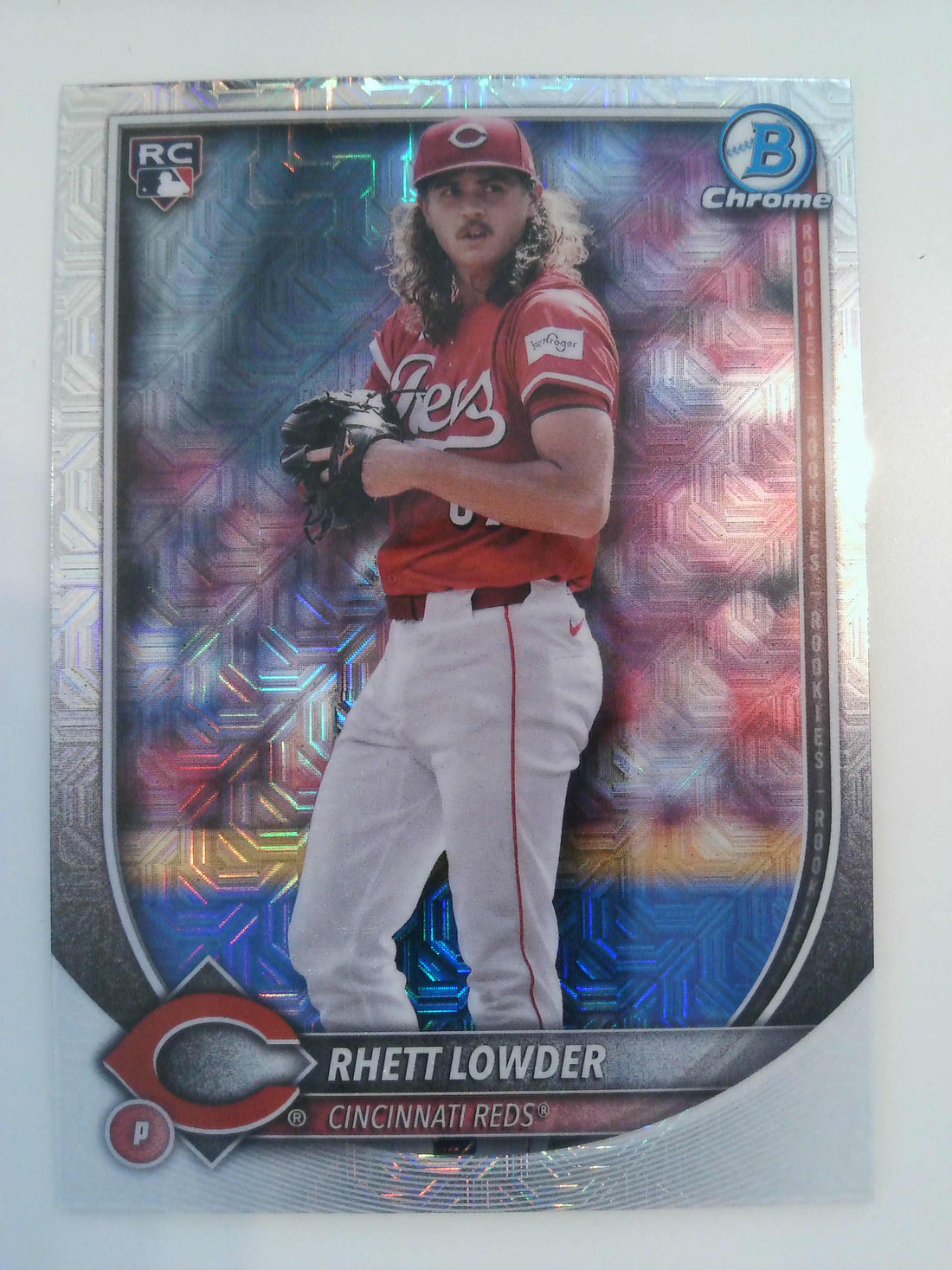 2025 Bowman Baseball Bowman Chrome Red Rookie Logo Rhett Lowder #6 Rookie