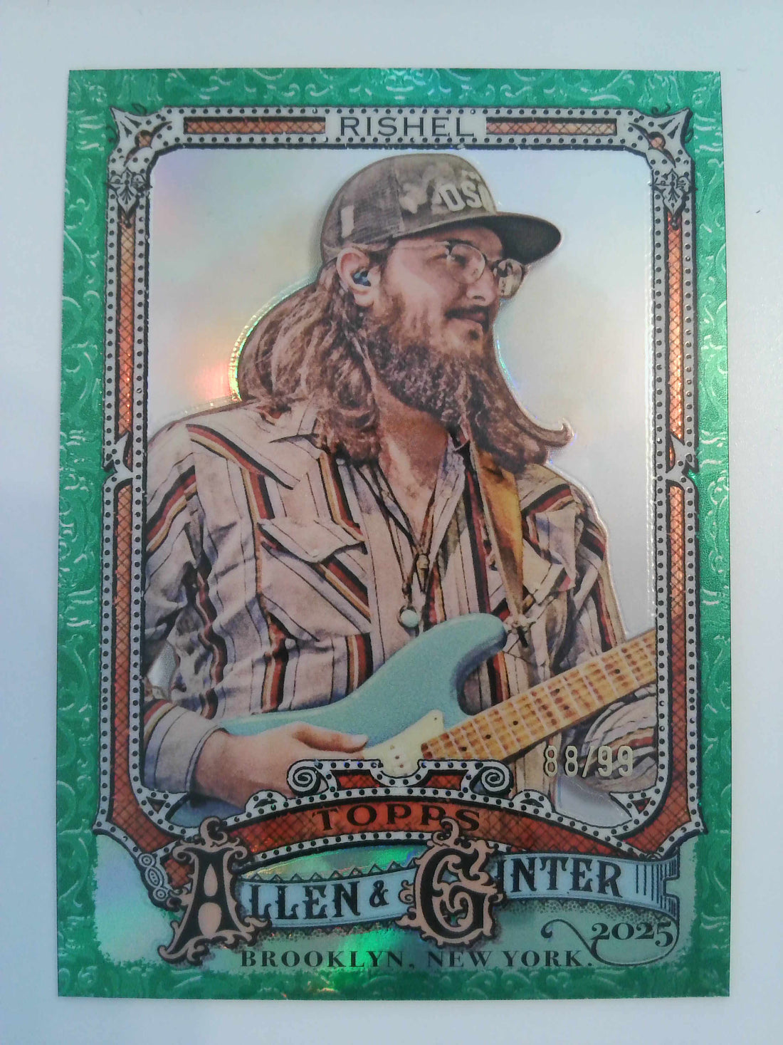 2025 Topps Allen & Ginter Baseball Chrome Green Refractor 88/99 Zach Rishel #257