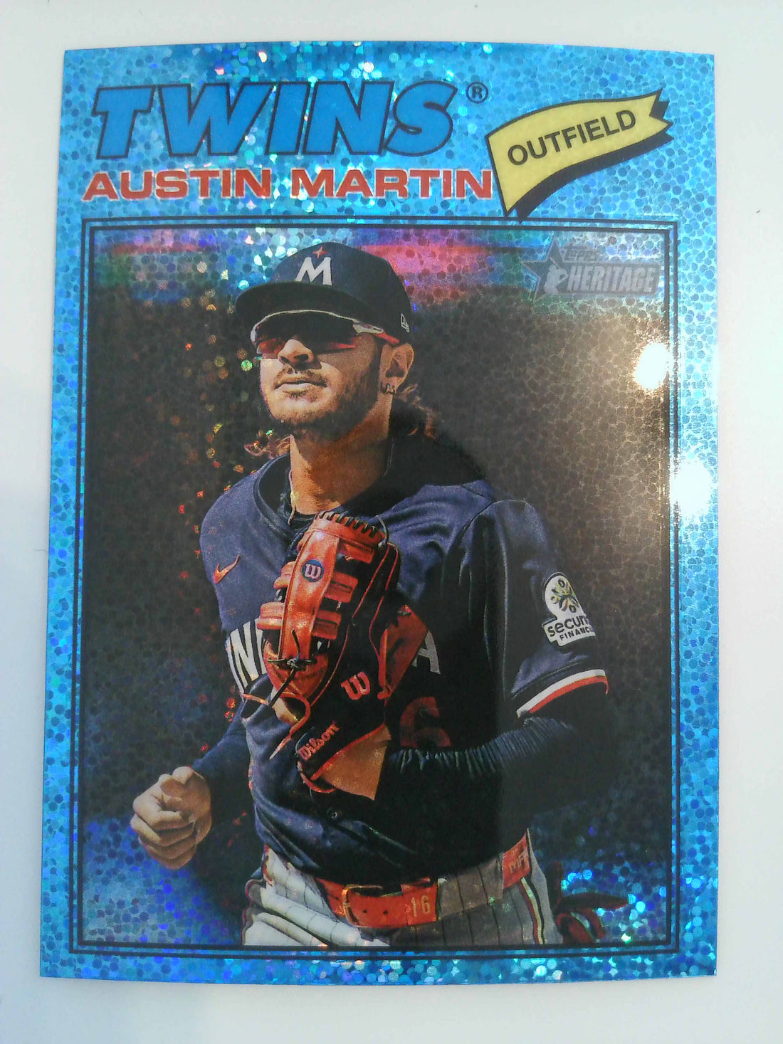 2026 Topps Heritage Chrome Light Blue Sparkle Refractors Austin Martin #44