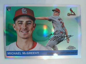 2025 Topps Chrome Platinum Baseball Refractors Michael McGreevy #290 Rookie