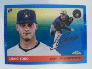 2025 Topps Chrome Platinum Baseball Blue Prism Refractors Craig Yoho #269 Rookie