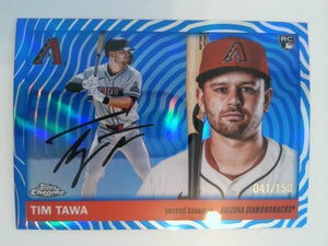 2025 Chrome Platinum Blue Vibrations Refractors 041/150 Tim Tawa #226 RC