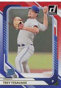 2026 Donruss Baseball Red and Blue Trey Yesavage #37 Rookie