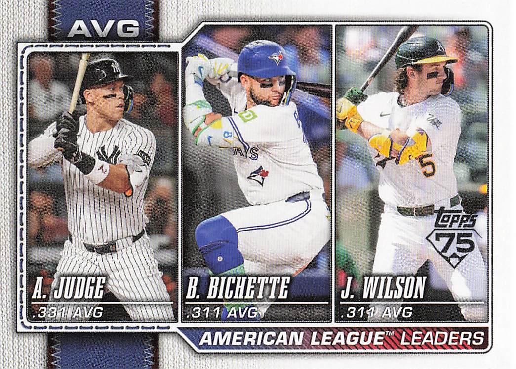 2026 Topps Baseball Avg Aaron Judge / Bo Bichette / Jacob Wilson #204