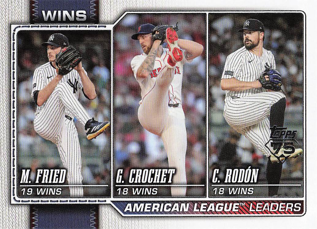 2026 Topps Baseball Wins Max Fried / Garrett Crochet / Carlos Rodon #130