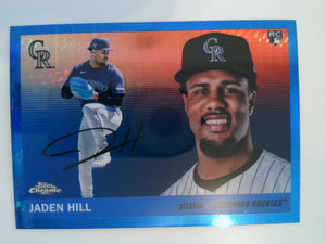 2025 Topps Chrome Platinum Baseball Blue Prism Refractors Jaden Hill #221 Rookie
