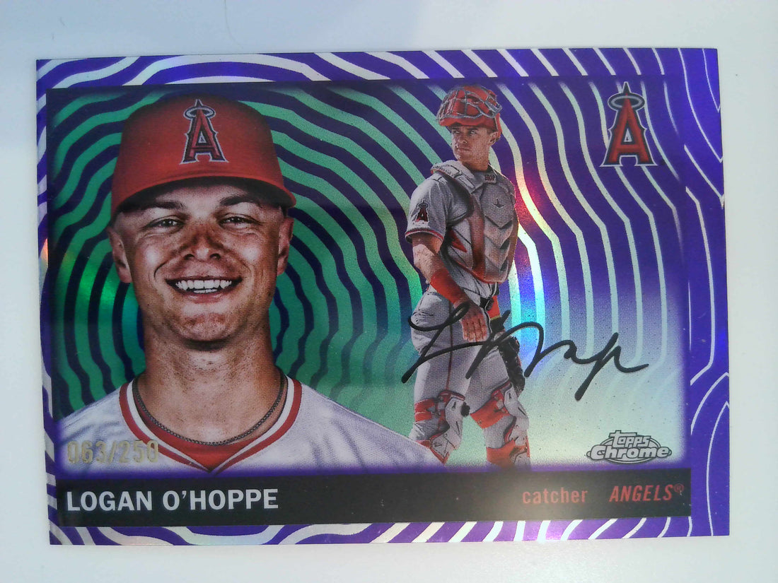 2025 Topps Chrome Platinum Vibrations Refractors 063/250 Logan O’Hoppe #183
