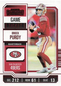2023 Panini Contenders Football Game Ticket Red Brock Purdy #86