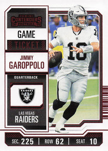 2023 Panini Contenders Football Game Ticket Red Jimmy Garoppolo #54