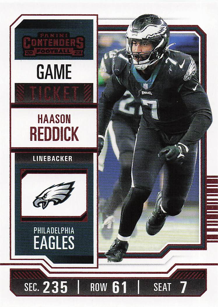2023 Panini Contenders Football Game Ticket Red Haason Reddick #80