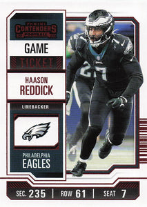 2023 Panini Contenders Football Game Ticket Red Haason Reddick #80