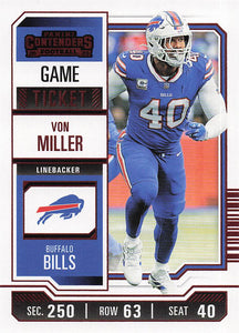 2023 Panini Contenders Football Game Ticket Red Von Miller #13