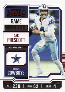 2023 Panini Contenders Football Game Ticket Red Dak Prescott #28