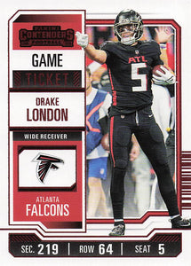 2023 Panini Contenders Football Game Ticket Red Drake London #5