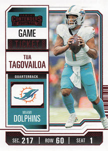 2023 Panini Contenders Football Game Ticket Red Tua Tagovailoa #64