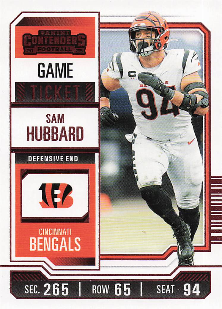 2023 Panini Contenders Football Game Ticket Red Sam Hubbard #23