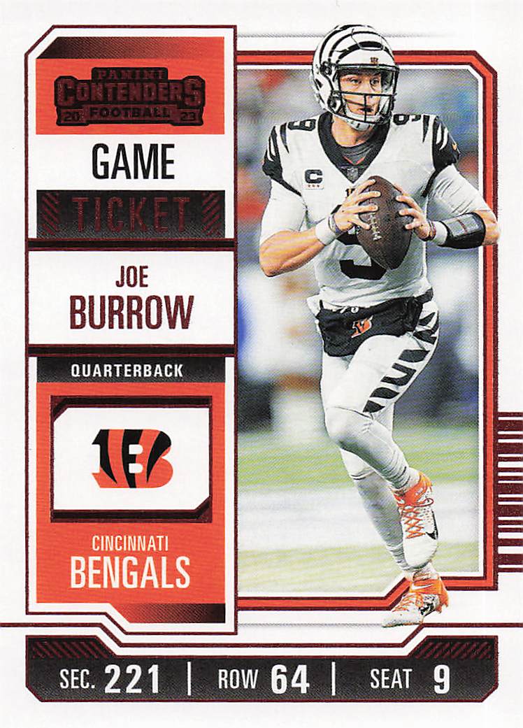 2023 Panini Contenders Football Game Ticket Red Joe Burrow #22