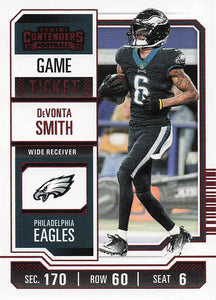 2023 Panini Contenders Football Game Ticket Red DeVonta Smith #79