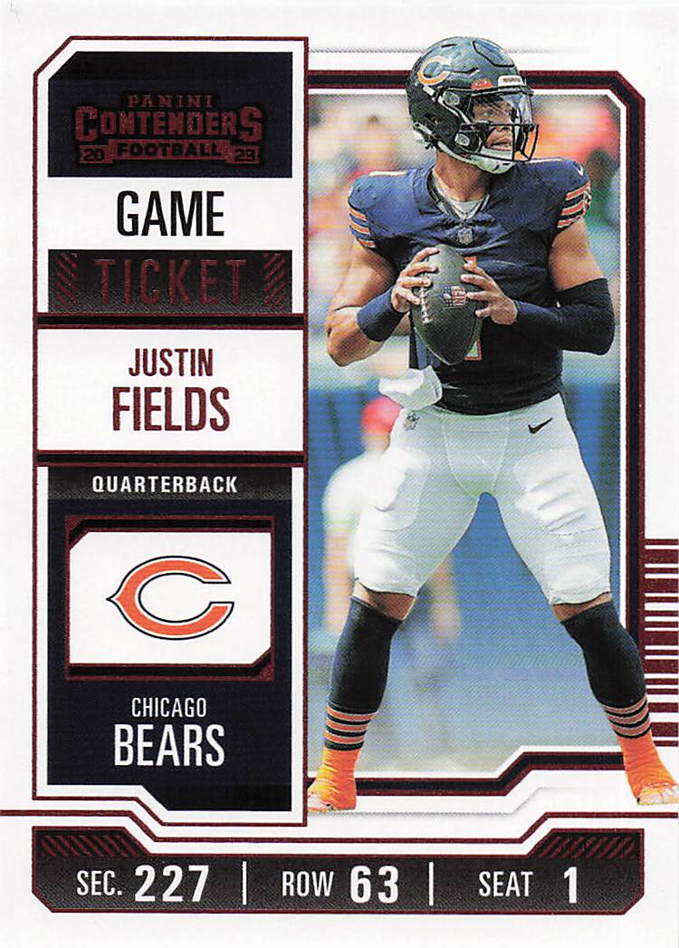 2023 Panini Contenders Football Game Ticket Red Justin Fields #20