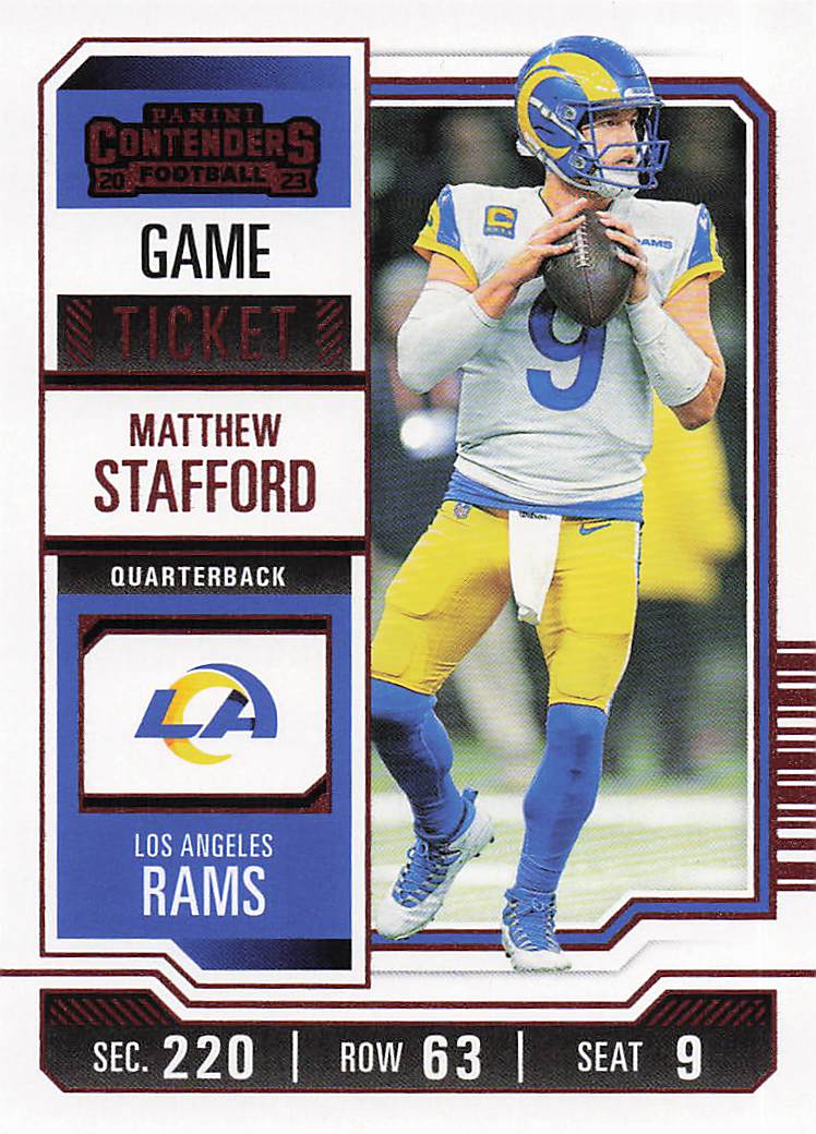 2023 Panini Contenders Football Game Ticket Red Matthew Stafford #62