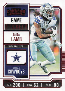 2023 Panini Contenders Football Game Ticket Red CeeDee Lamb #27