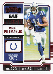 2023 Panini Contenders Football Game Ticket Red Michael Pittman Jr. #44