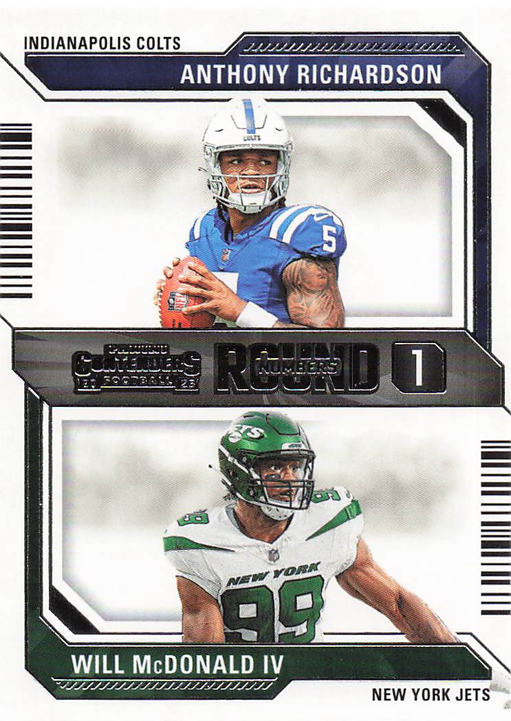 2023 Panini Contenders Round Numbers Anthony Richardson / Will McDonald #1