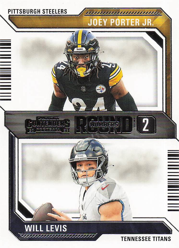 2023 Panini Contenders Football Round Numbers Joey Porter Jr. / Will Levis #10