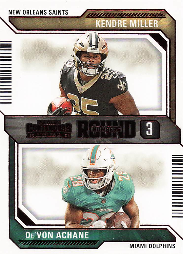 2023 Panini Contenders Round Numbers Red Kendre Miller / De'Von Achane #16
