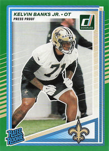 2025 Donruss Football Press Proofs Green Kelvin Banks Jr. #372 Rookie