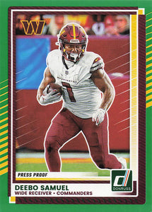 2025 Donruss Football Press Proofs Green Deebo Samuel #36
